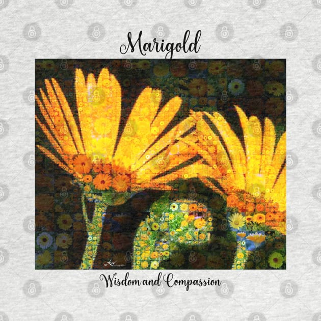 Marigold birth month flower October by Symbolsandsigns